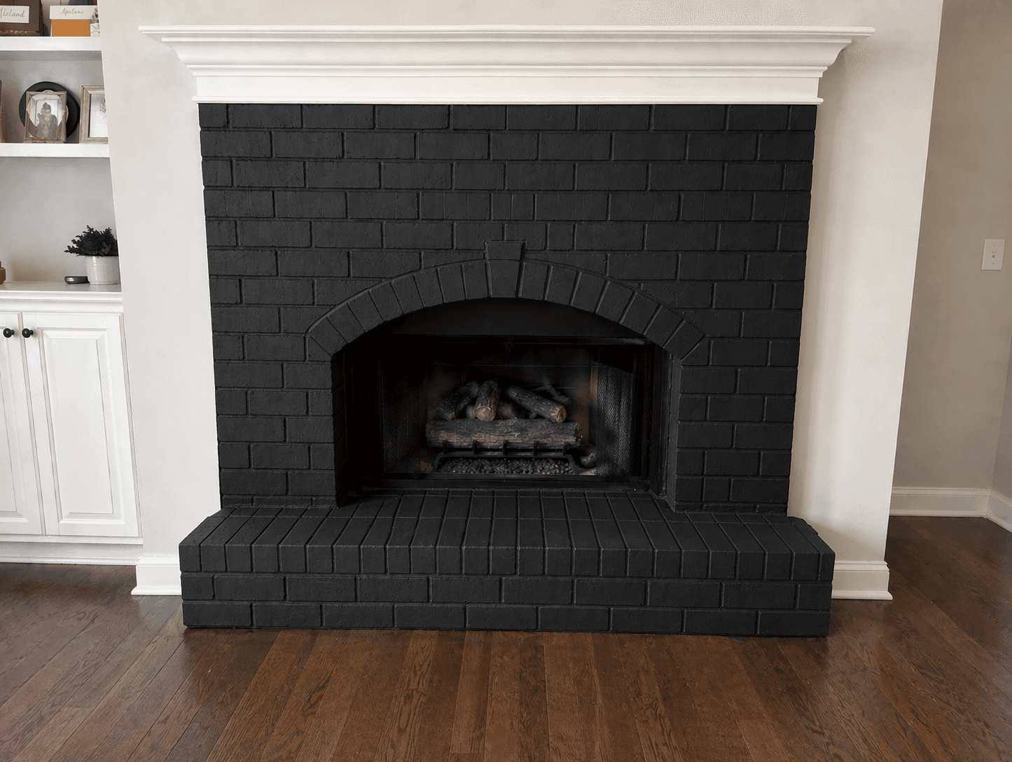 Fireplace Feature Wall Makeover after